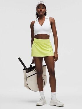 80. Lululemon High-Rise Lined Mini Skirt
Sour Grape and White size small NWT